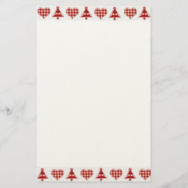 Papeterie Arbres et coeurs de Noël de métier (Devant)