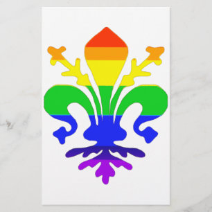 Papeterie Arc-en-ciel stylisé Fleur de Lis