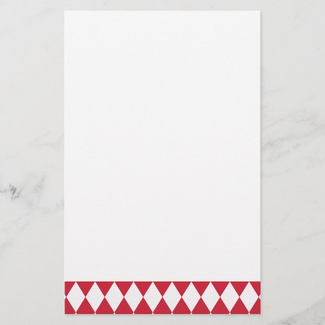 Papeterie Arlequin rouge et blanc (Devant)