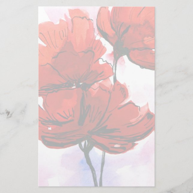 Papeterie Arrière - plan floral peint par résumé 2 (Devant)