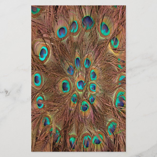 Papeterie Arrière - plan motif Peacock (Devant)