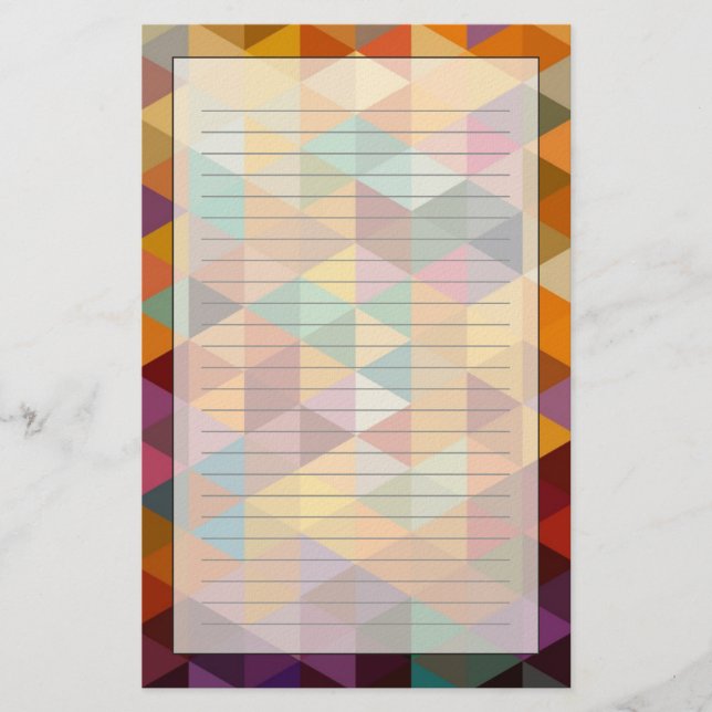 Papeterie Arrière - plan Motif vintage Triangles. (Devant)