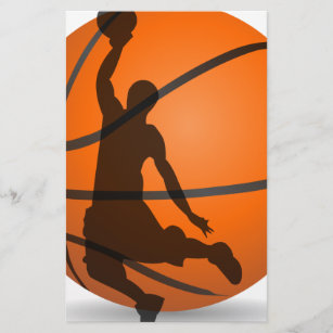 Papeterie art de bruit de silhouette de joueur de basket