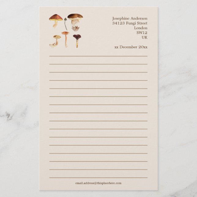 Papeterie Art de champignons (Devant)