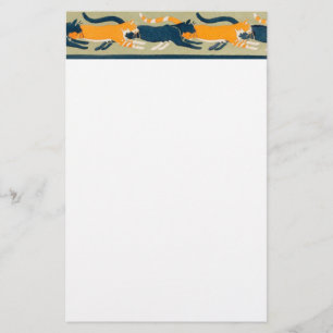 Papeterie Art Nouveau Cats and Flowers