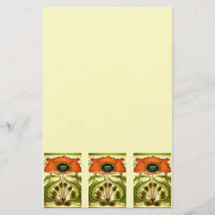 PAPETERIE ART NOUVEAU POIVRE ROUGE VERT STYLISÉ
