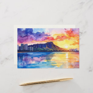 Papeterie Art tropical aloha diamond head waikiki vierge