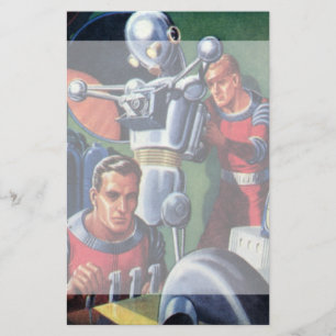 Papeterie Astronautes vintages de la science-fiction fixant