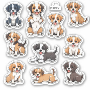 Papeterie autocollants livre de scrap chiots migno