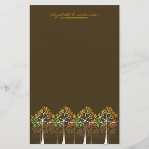 Papeterie Automne / Arbres d'automne sur papier à lettres B