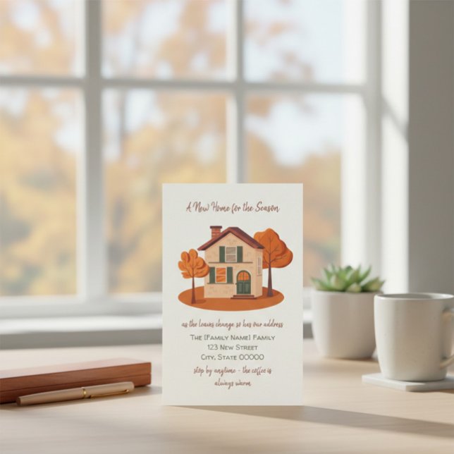 Papeterie Autumn Moving Announcement Card (Créateur téléchargé)