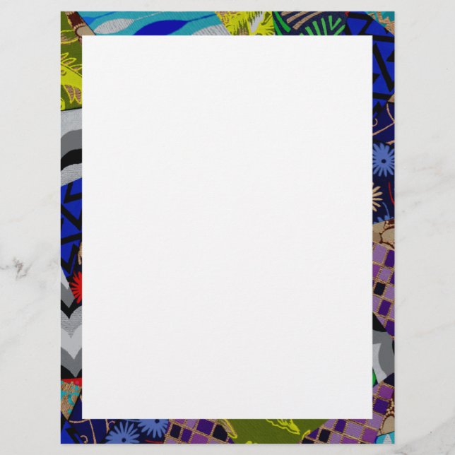 Papeterie avec bordure colorée collée (Devant)