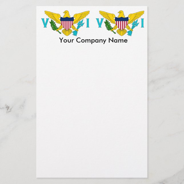 Papeterie avec Drapeau des Îles Vierges, U.S.A. (Devant)