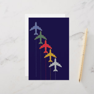 Papeterie avions de voyage colorés