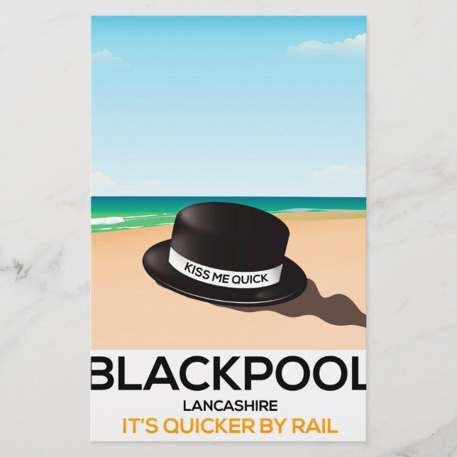 Papeterie Avis de train de voyage casquette Blackpool "baise (Devant)