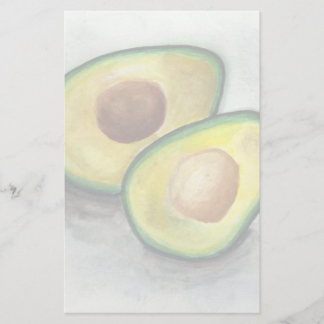 Papeterie Avocado en aquarelle (Devant)