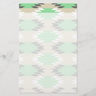 Papeterie Aztec Andes Tribal Green Gray Amérindien