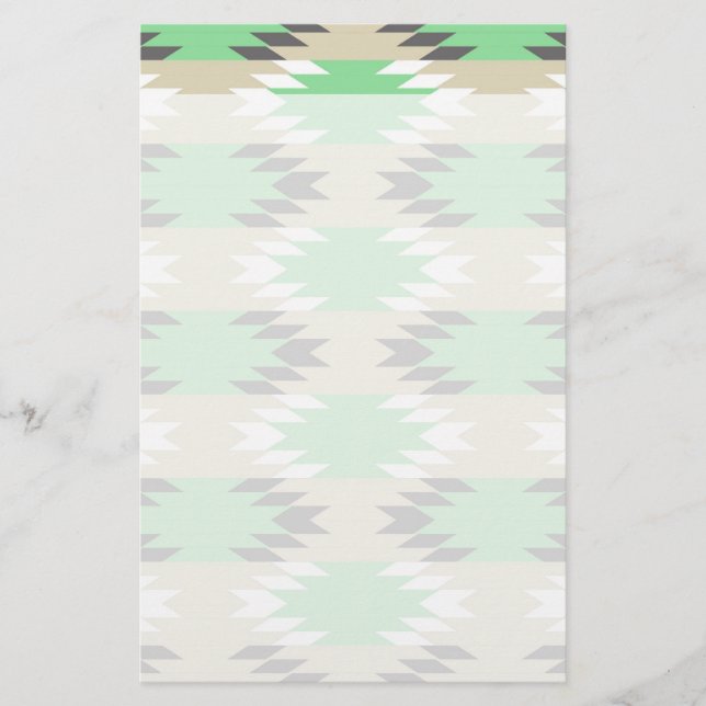 Papeterie Aztec Andes Tribal Green Gray Amérindien (Devant)