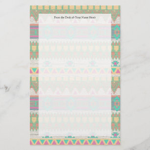 Papeterie Aztec Tribal Native Pastel Motif géométrique
