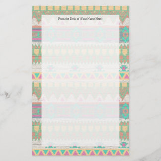 Papeterie Aztec Tribal Native Pastel Motif géométrique