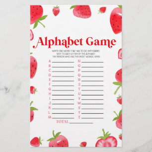 Papeterie Baby shower Alphabet de fraises Berry