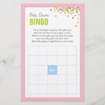 Baby shower Bingo Bingo Bingo - Rose