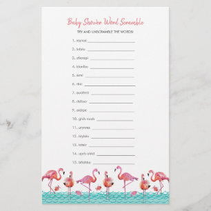 Papeterie Baby shower   FLAMANT ROSE   Rubrique Word   Flyer