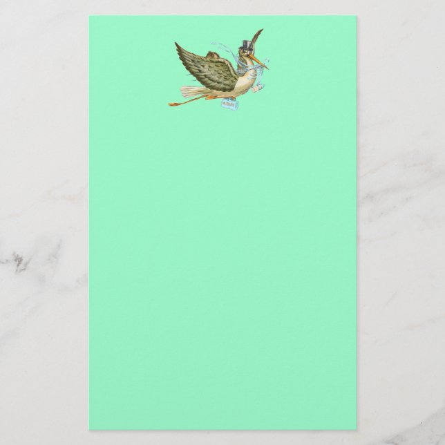 PAPETERIE BABY SHOWER STORK (Devant)
