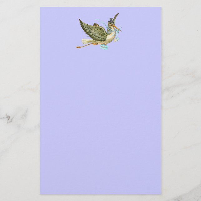 PAPETERIE BABY SHOWER STORK (Devant)