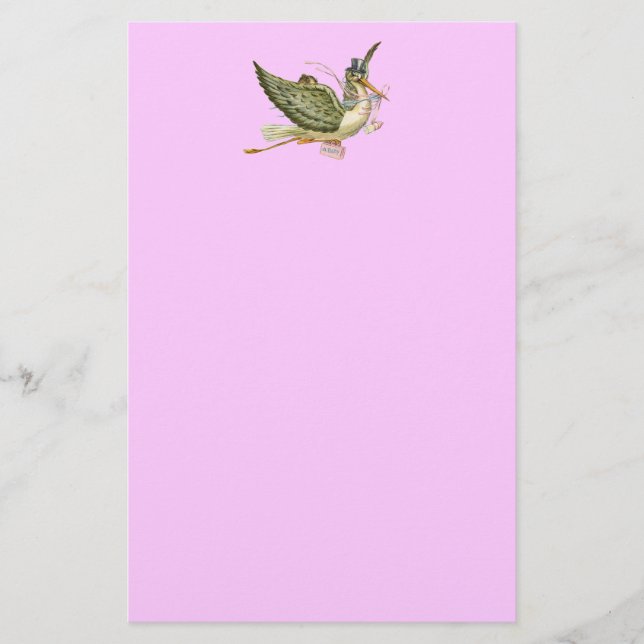 PAPETERIE BABY SHOWER STORK (Devant)