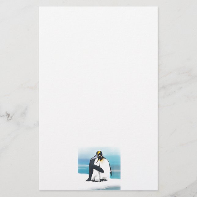 Papeterie Baisers d'amour de pingouin (Devant)
