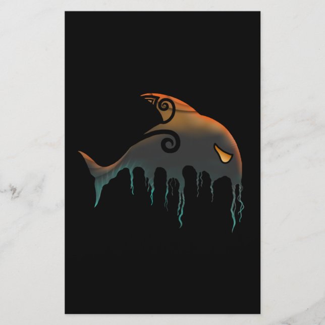 Papeterie baleine noire Halloween (Devant)