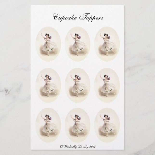 Papeterie Ballerina Fairy Cupcake Toppers (Devant)