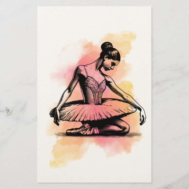 Papeterie Ballerine dansant en couleur  (Devant)