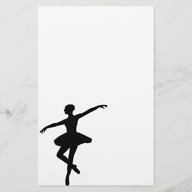 Papeterie Ballet simple Ballerina noir blanc (Devant)