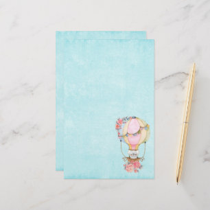 Papeterie Ballons à air chaud mignon avec aquarelle à ours