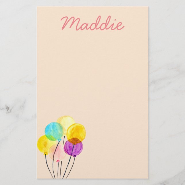 Papeterie Ballons d'aquarelle pastel mignons (Devant)