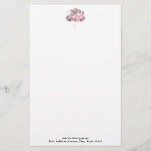 Papeterie Ballons de parties scintillant rose et argent