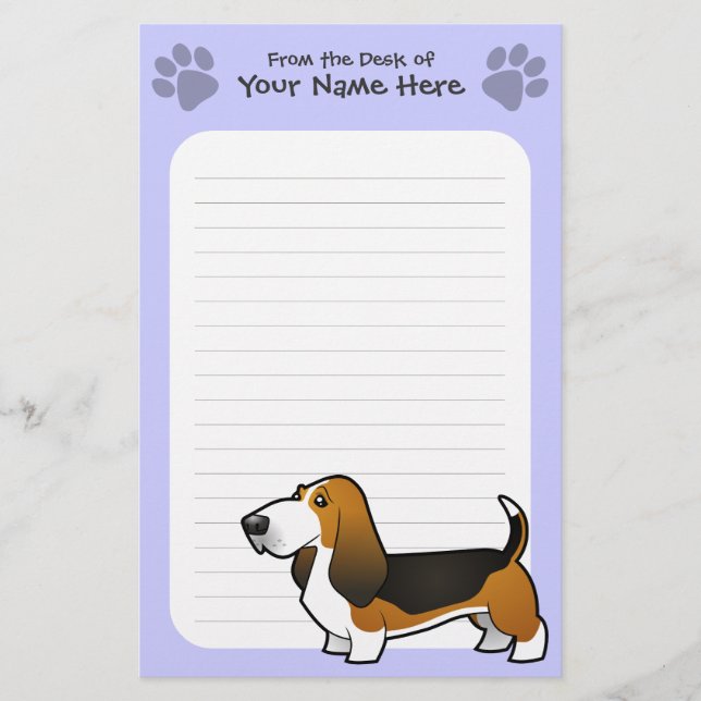 Papeterie Bande dessinée Basset Hound (Devant)