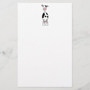 Papeterie Bande dessinée noire et blanche de vache. Avant