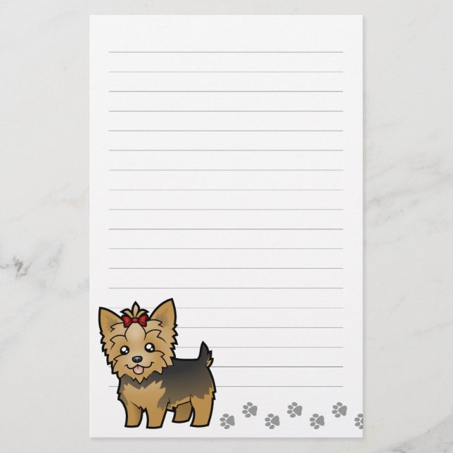 Papeterie Bande dessinée Yorkshire Terrier (cheveux courts (Devant)
