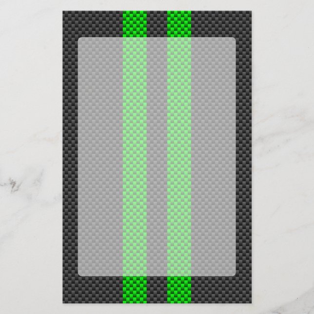 Papeterie Bandes de course Accent Green Carbon Fibre Style (Devant)