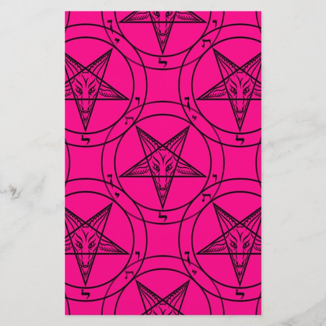 Papeterie baphomet rose (Devant)