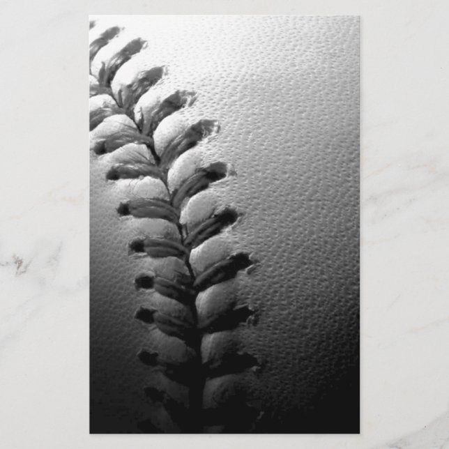 Papeterie Baseball en noir et blanc en gros plan (Devant)