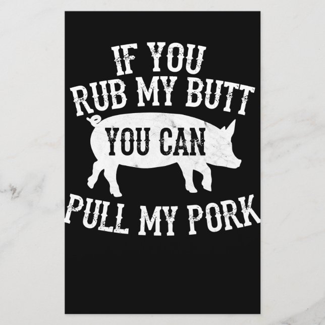 Papeterie BBQ | BBQ Rub My Butt Pull My Pork Smok Grilling (Devant)