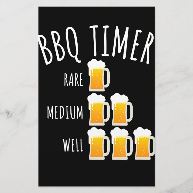 Papeterie BBQ | BBQ Timer Bière Boire Funny Grilling (Devant)