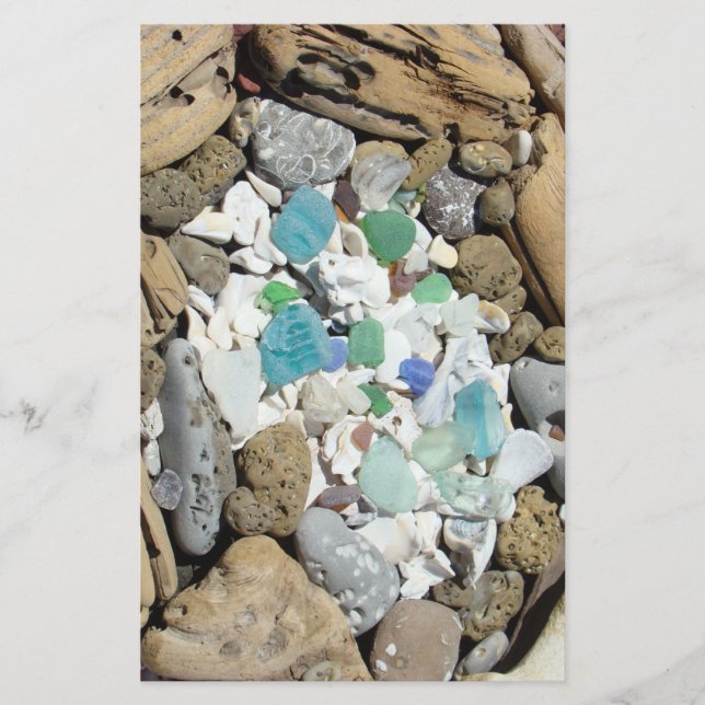 Papeterie Beach Combers Blue Sea Glass Fossiles (Devant)