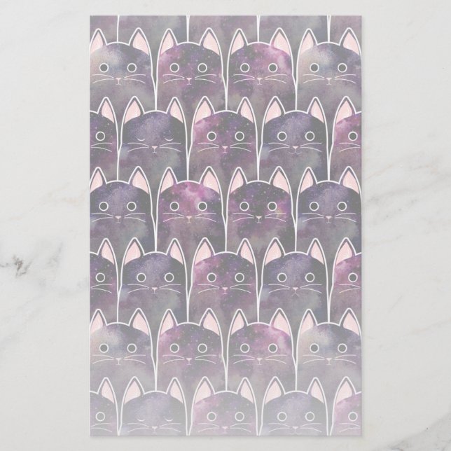 Papeterie Beaucoup de Motif de chats galaxy (Devant)