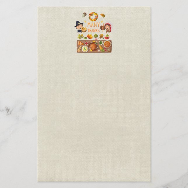 Papeterie Beaucoup Remercient Pèlerin Et Fête De L'Action De (Devant)