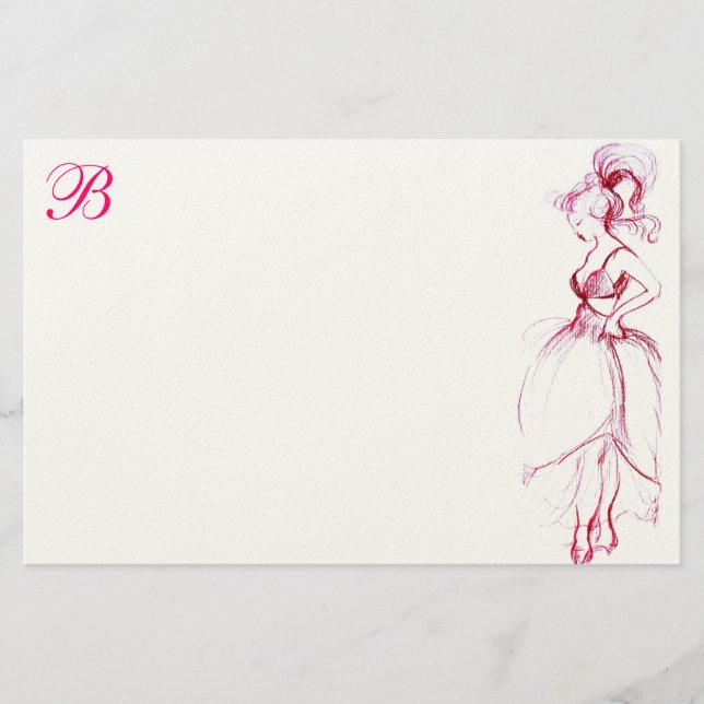PAPETERIE BEAUTÉ EN ROSE MONOGRAMME (Devant)